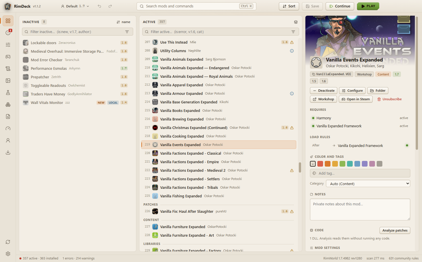 RimDeck in the light theme