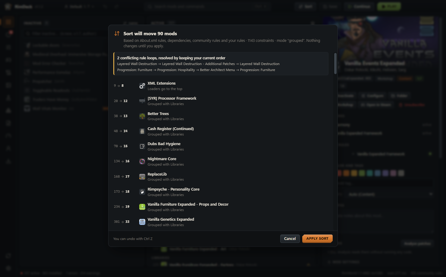 Auto-sort preview with reasons